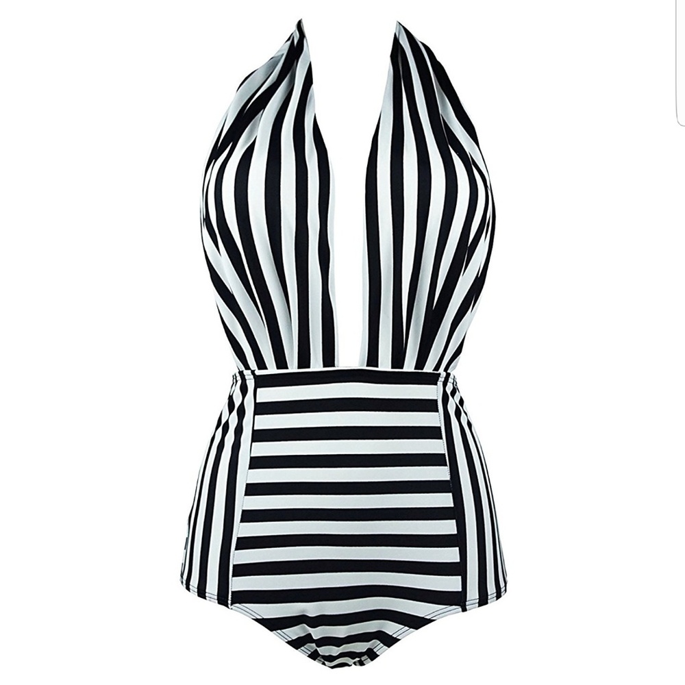 One piece backless swimsuit